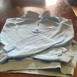 Nike Men's Light Blue Zip-Up Sweater
